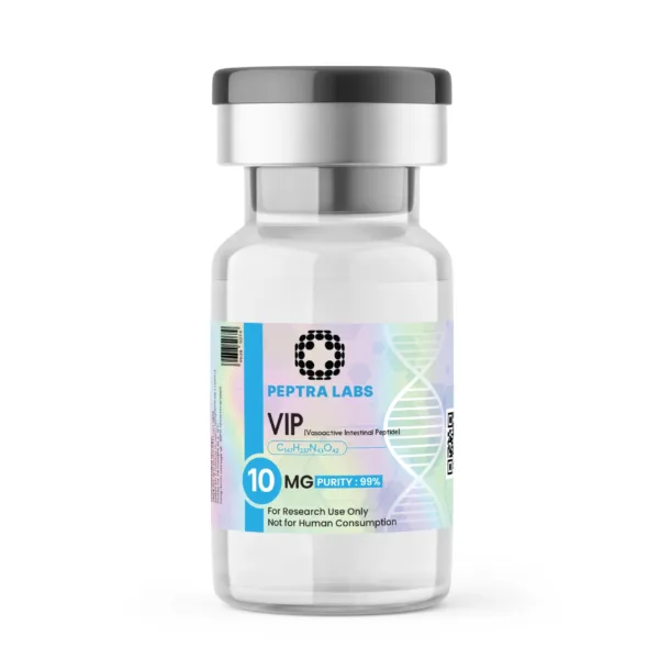 VIP 10 mg – lahvička s výzkumným peptidem, čistota 99 % na etiketě, Peptra Labs